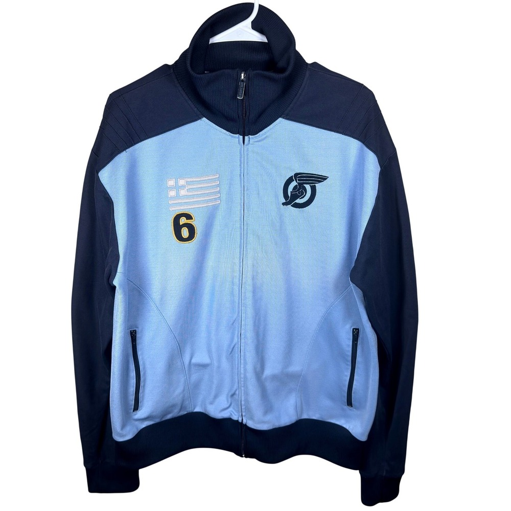 Blue Marlin Athens 1896 Olympics Track Jacket Blue Full Zip Mens XL